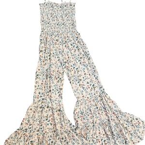 Elegant Floral Cream Jumpsuit